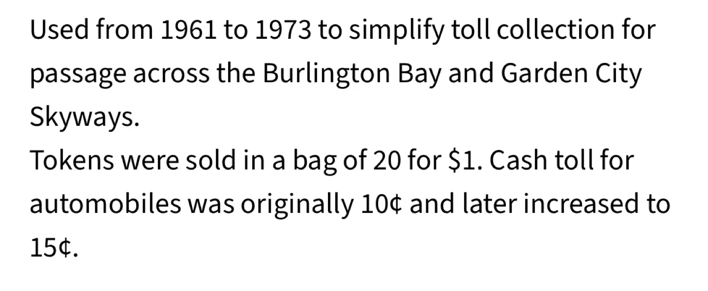 Collectible Toll Tokens - Department of Highways Ontario image indicator(3)