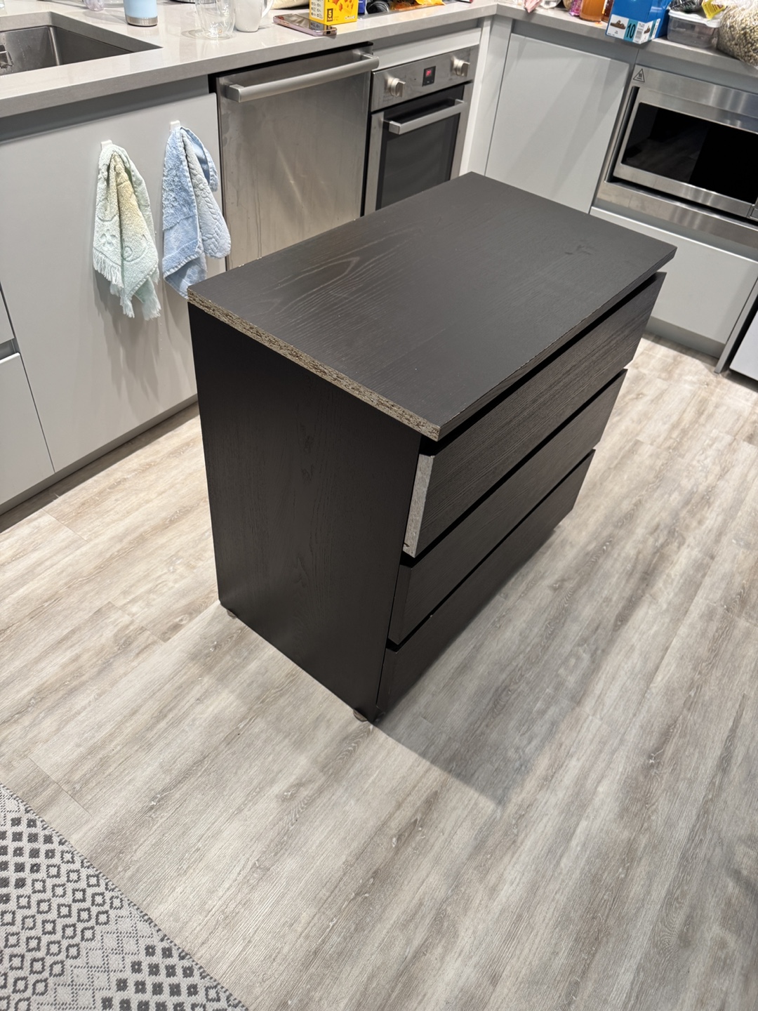 Dark Brown 3 Drawer Chest - photo 2