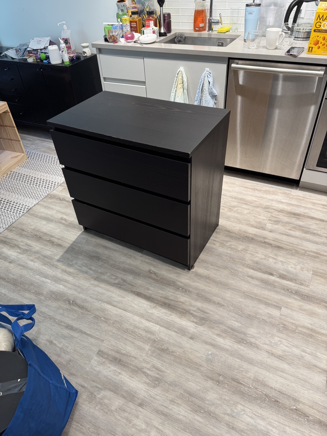 Dark Brown 3 Drawer Chest