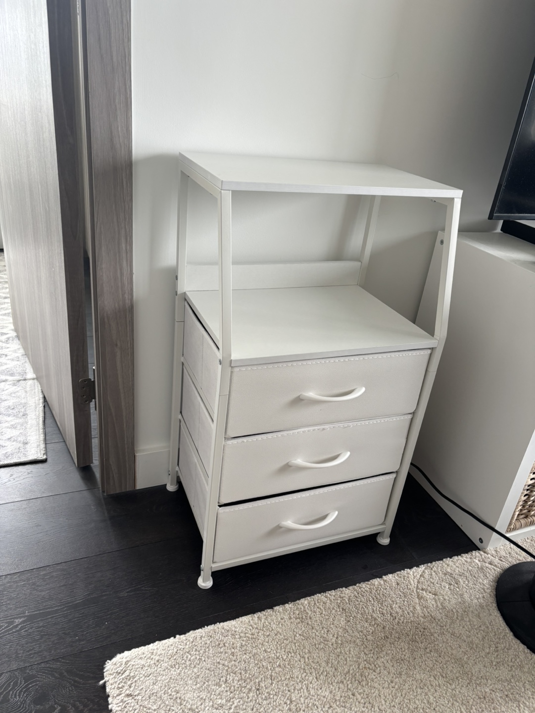 White 3-Drawer Storage Organizer with Shelf