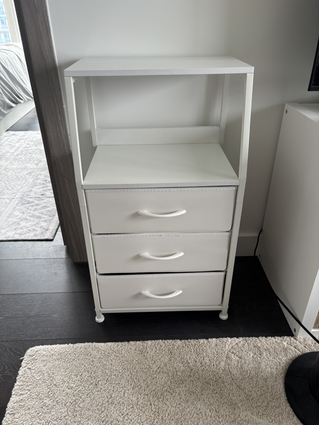 White 3-Drawer Storage Organizer with Shelf - photo 2