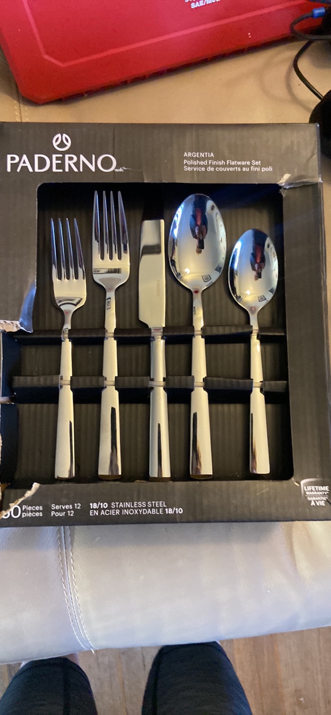 Paderno Argentia 50-Piece 18/10 Stainless Steel Flatware Set