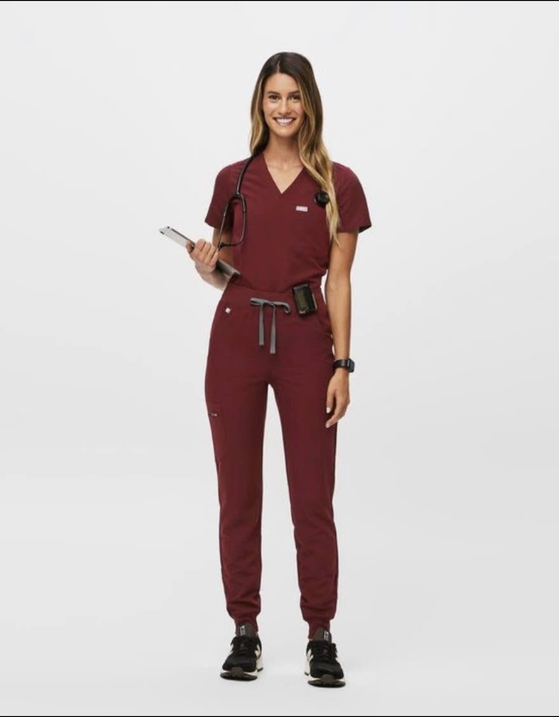FIGS Scrub Set - Burgundy - Size M