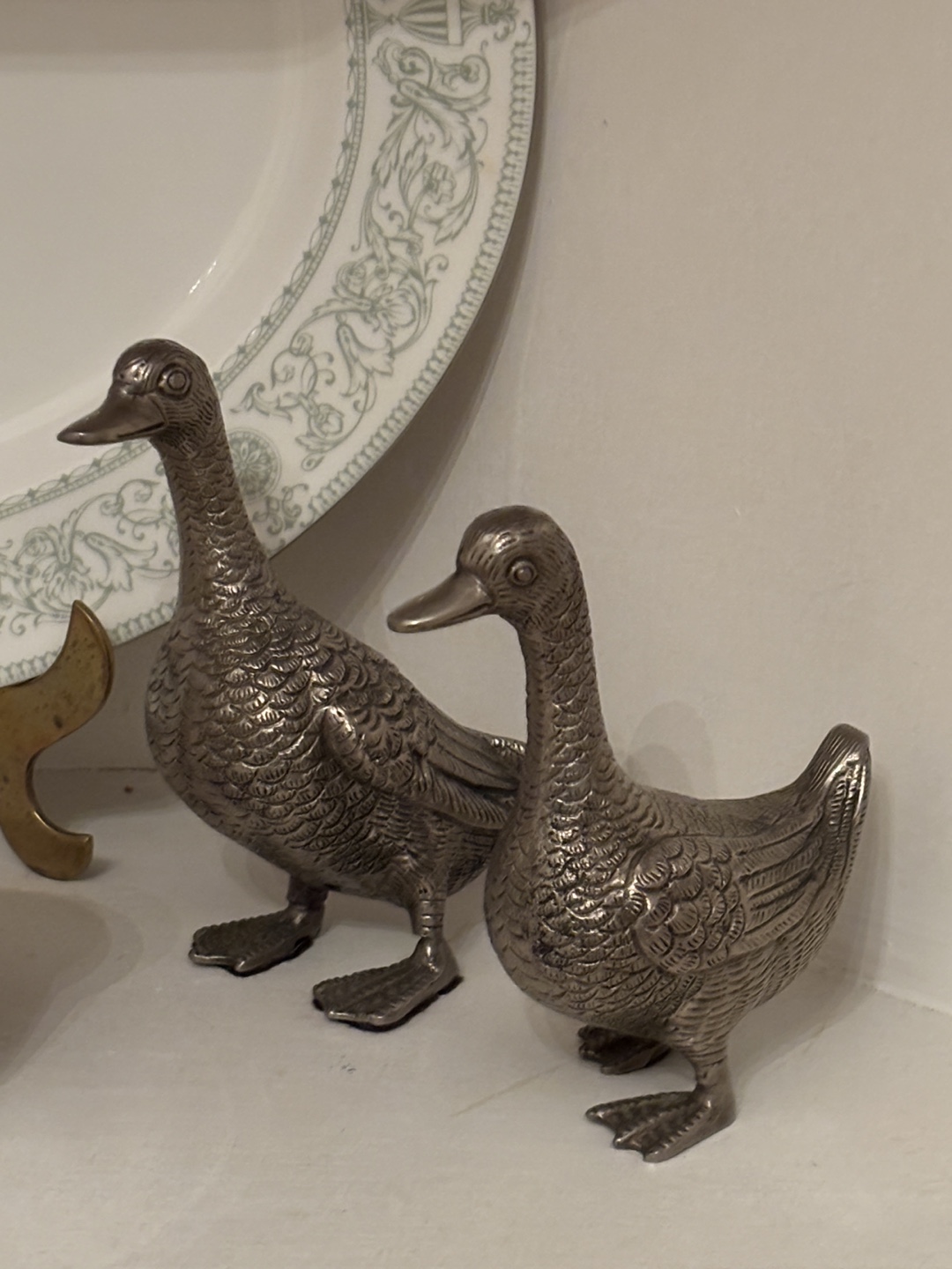 Pair of Metal Duck Figurines