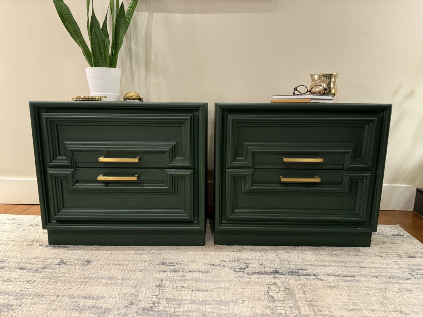 Set of refinished nightstands