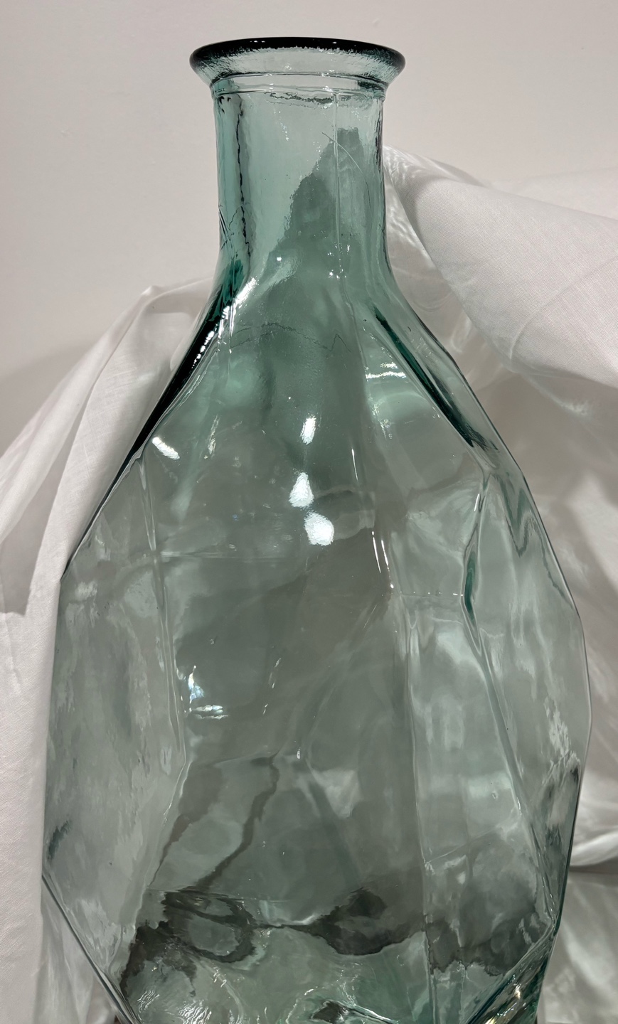 Set of Three Green Glass Vases