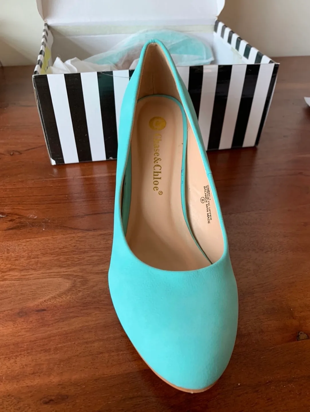 Chase & Chloe Mint Green Heels - Size 8 image indicator(5)