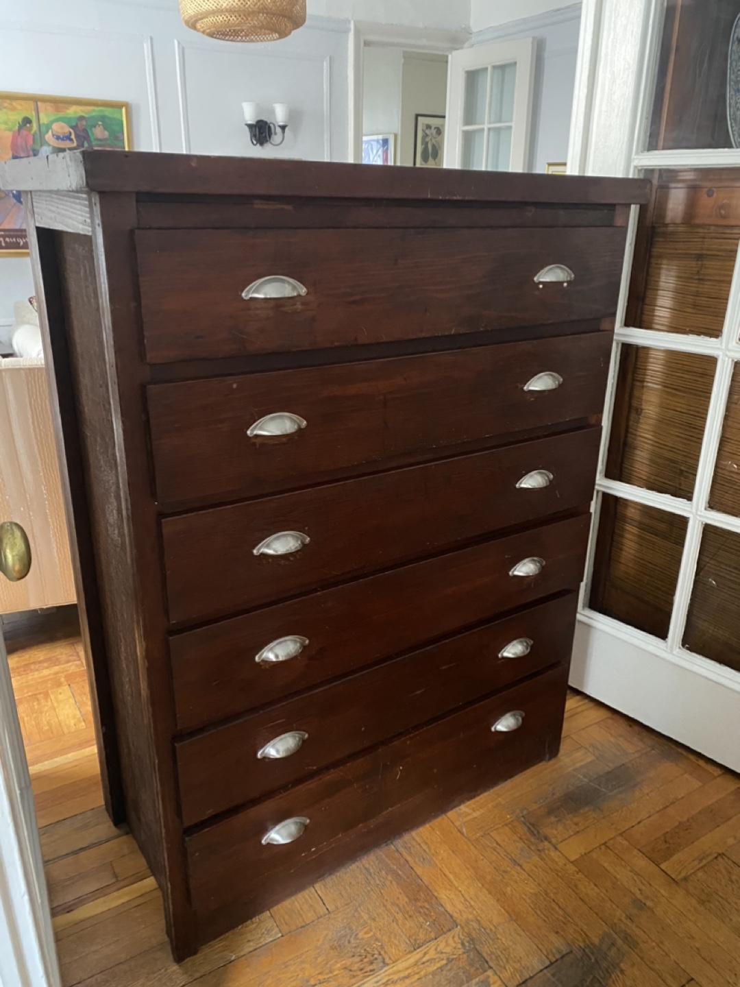 Tall Dark Wood Dresser - photo 2