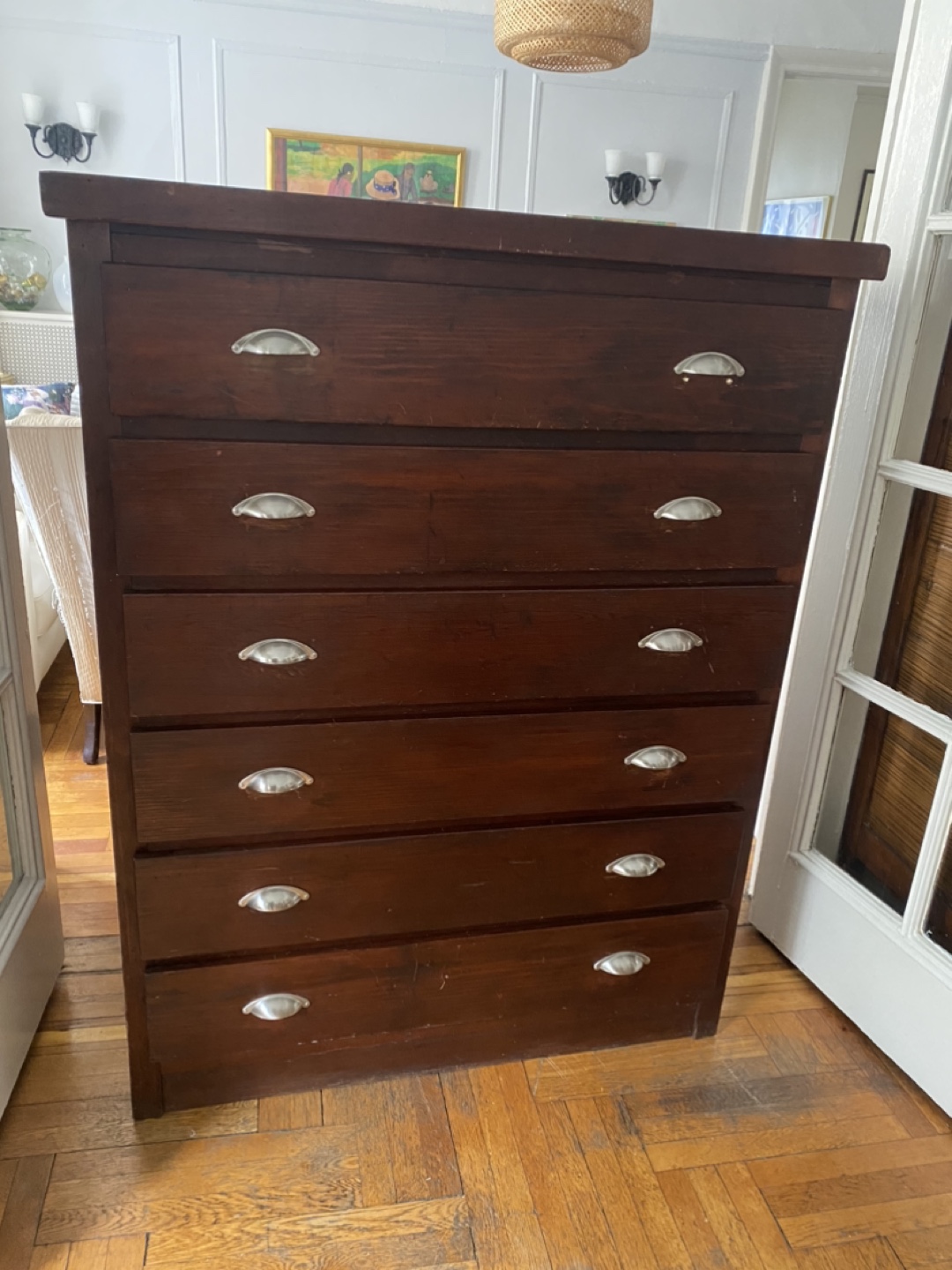 Tall Dark Wood Dresser