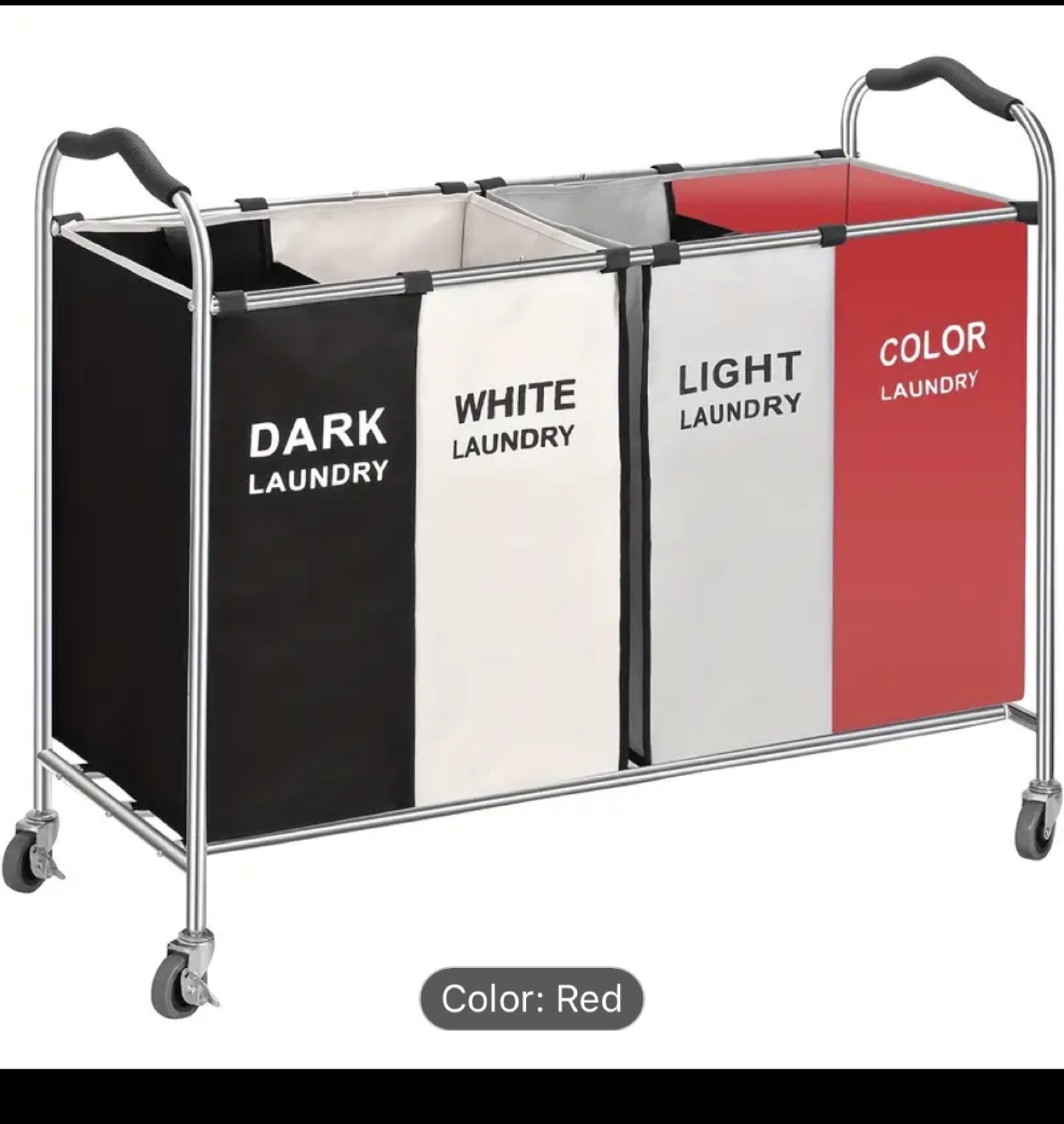 Four-compartment Rolling Laundry Sorter