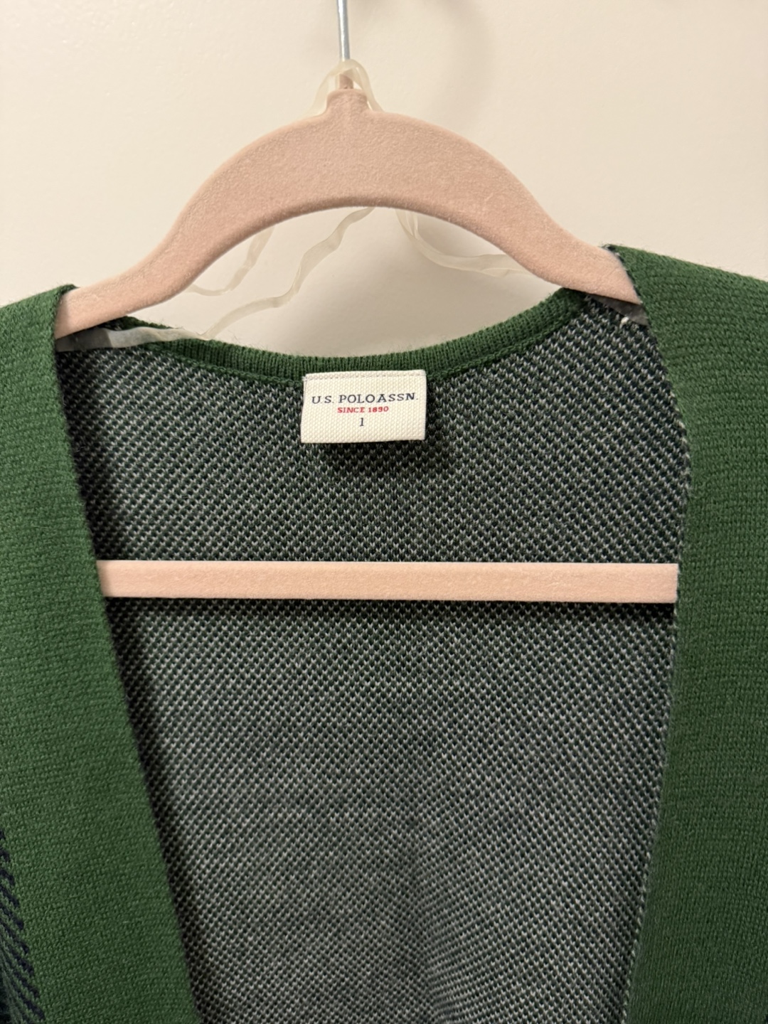 U.S. Polo Assn. Green and Grey Plaid Poncho - photo 2