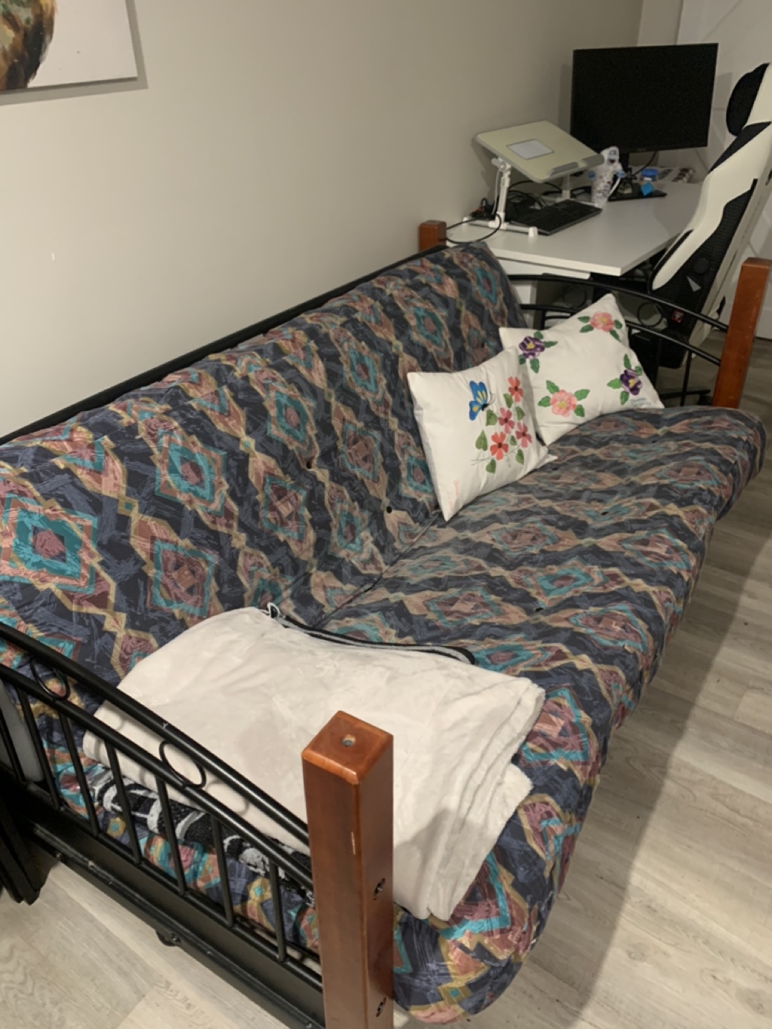 Futon Sofa Bed with Metal Frame - photo 2