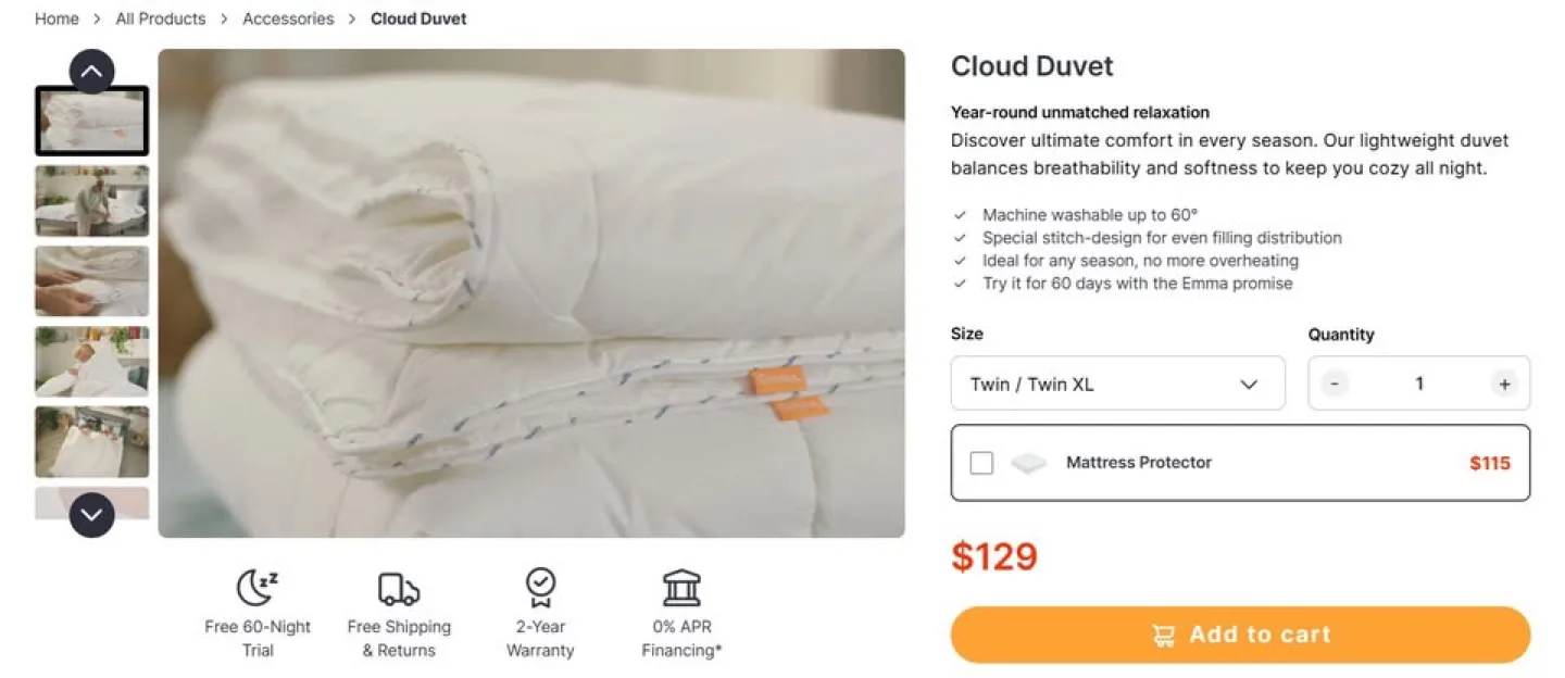 Emma Cloud Duvet – Twin Size | 100% New & Unopened image indicator(3)