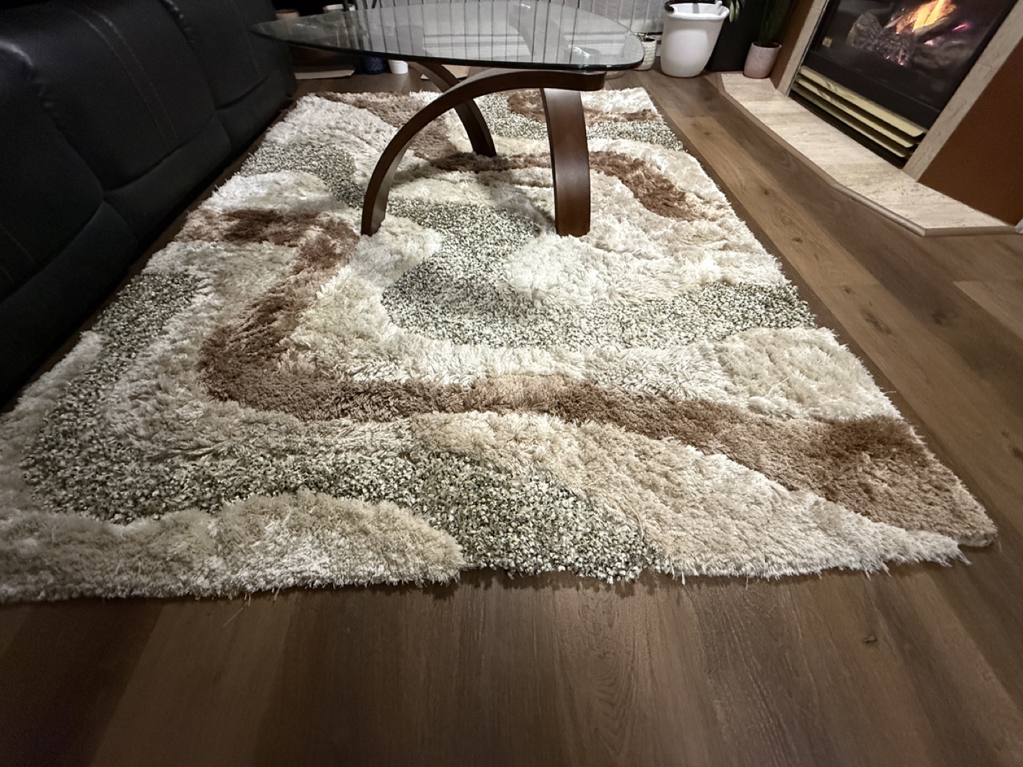 2 Modern Shag Rug - Beige and Brown - photo 2