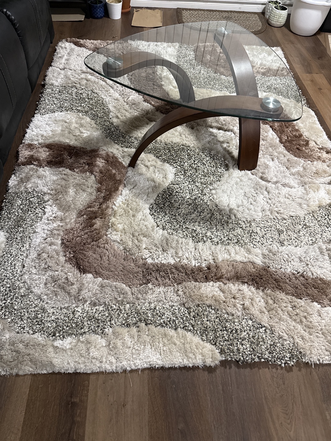 2 Modern Shag Rug - Beige and Brown - photo 5