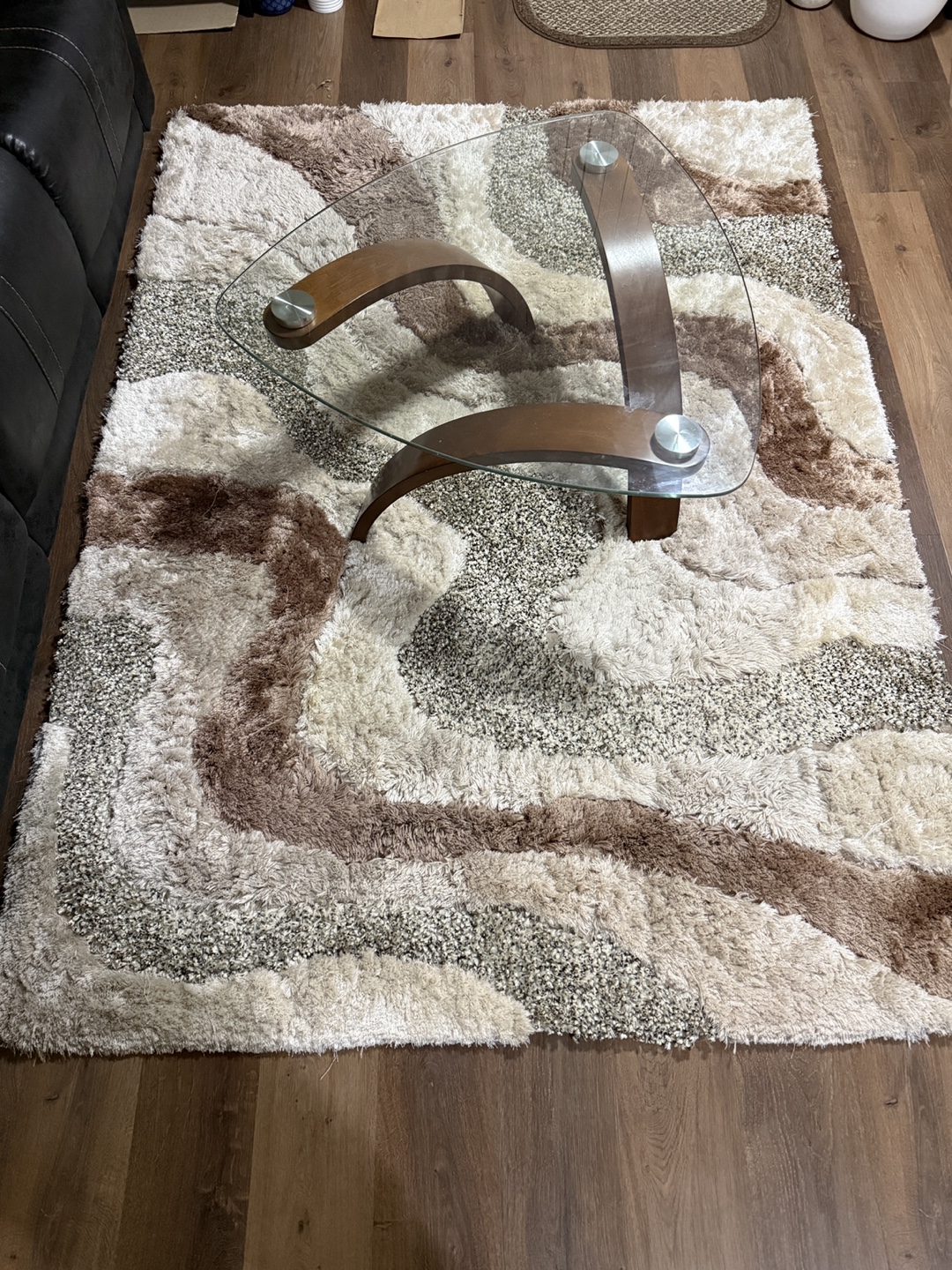 2 Modern Shag Rug - Beige and Brown - photo 3
