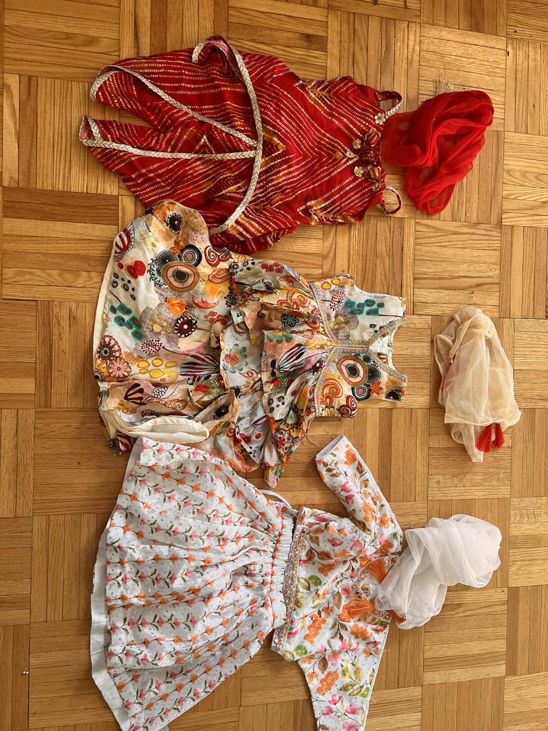 Three Girls' Festive Indian Outfits