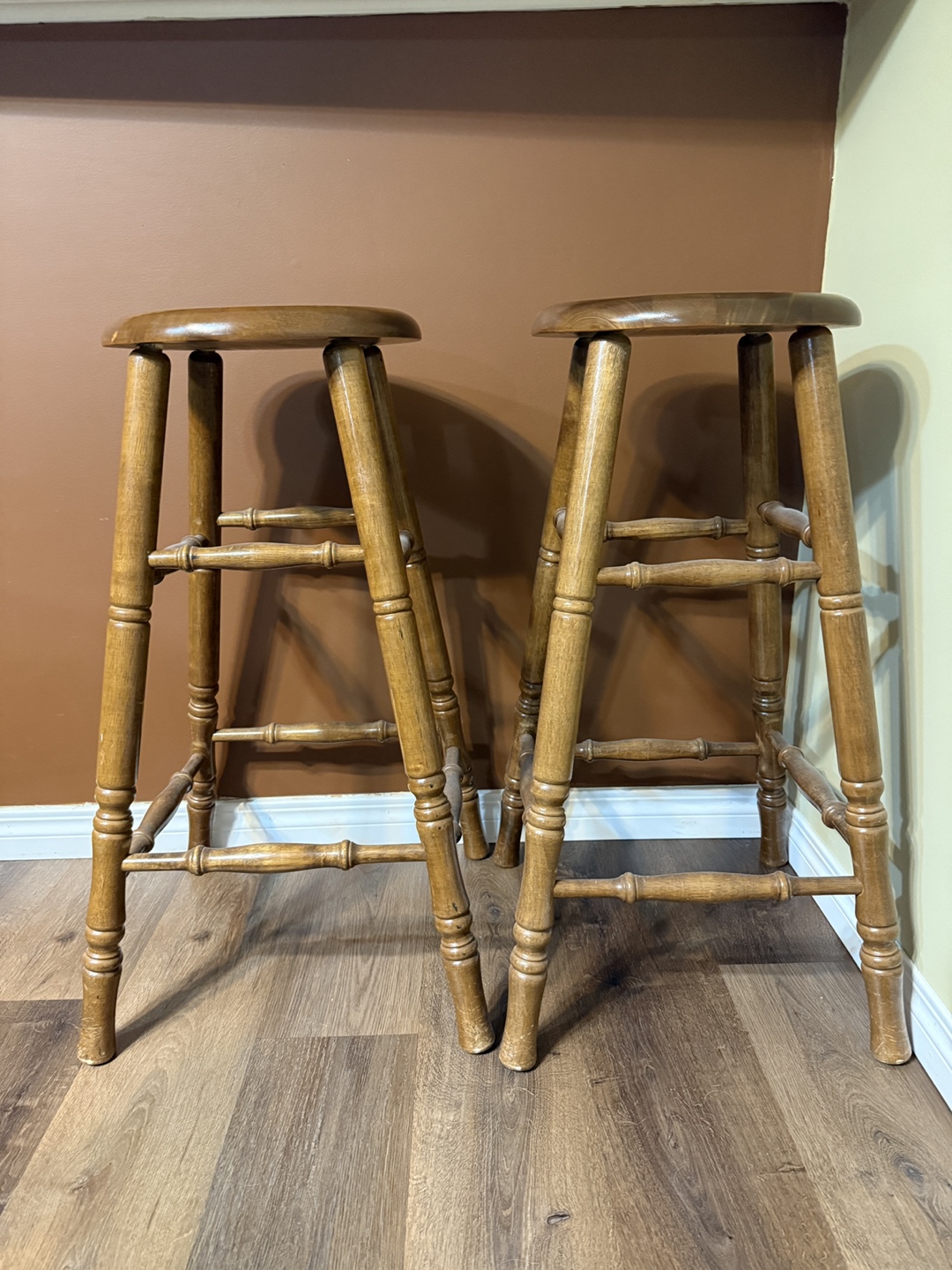 Pair of Wooden Bar Stools