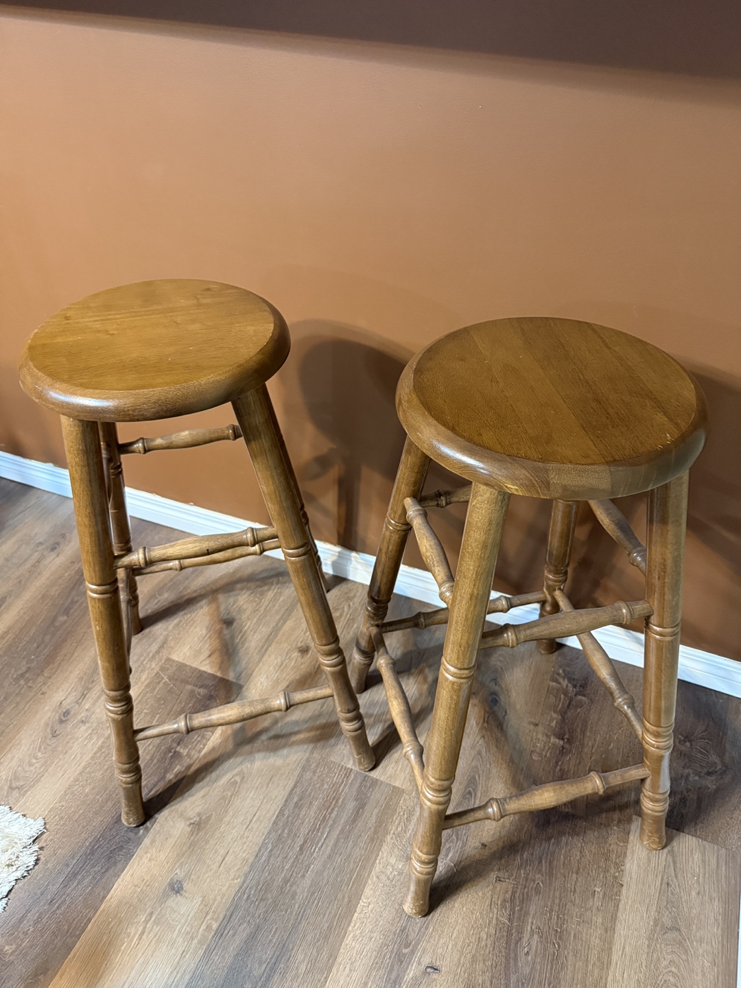 Pair of Wooden Bar Stools - photo 3