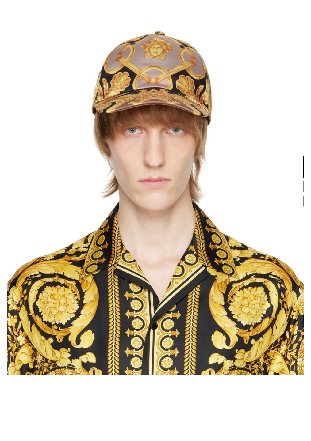 Versace Beige & Black Barocco Cap image indicator(8)