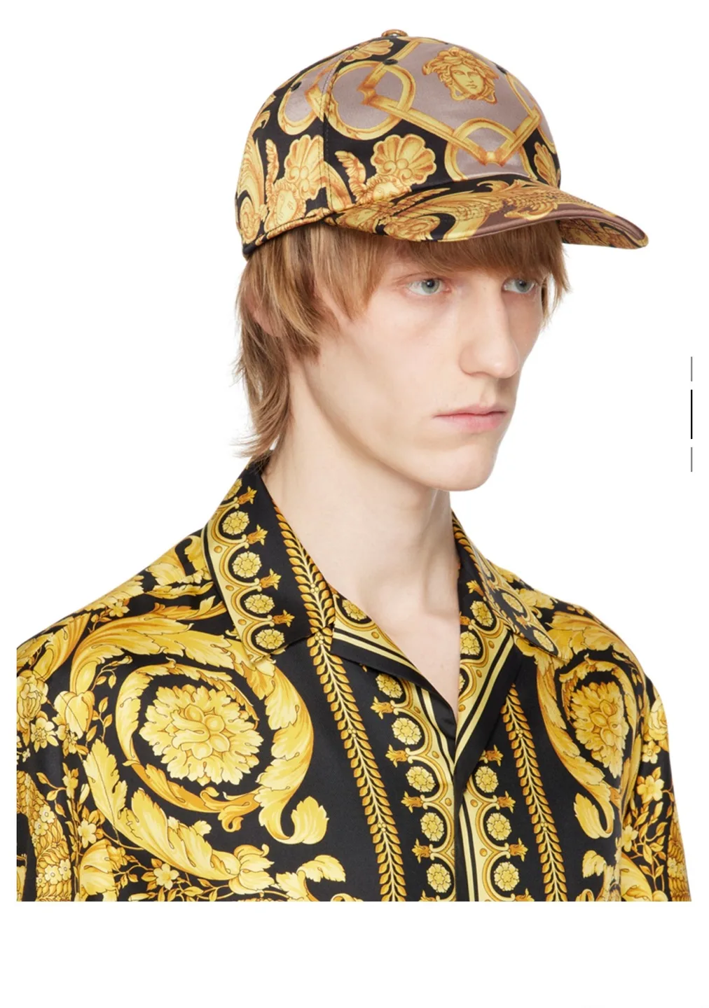 Versace Beige & Black Barocco Cap image indicator(9)