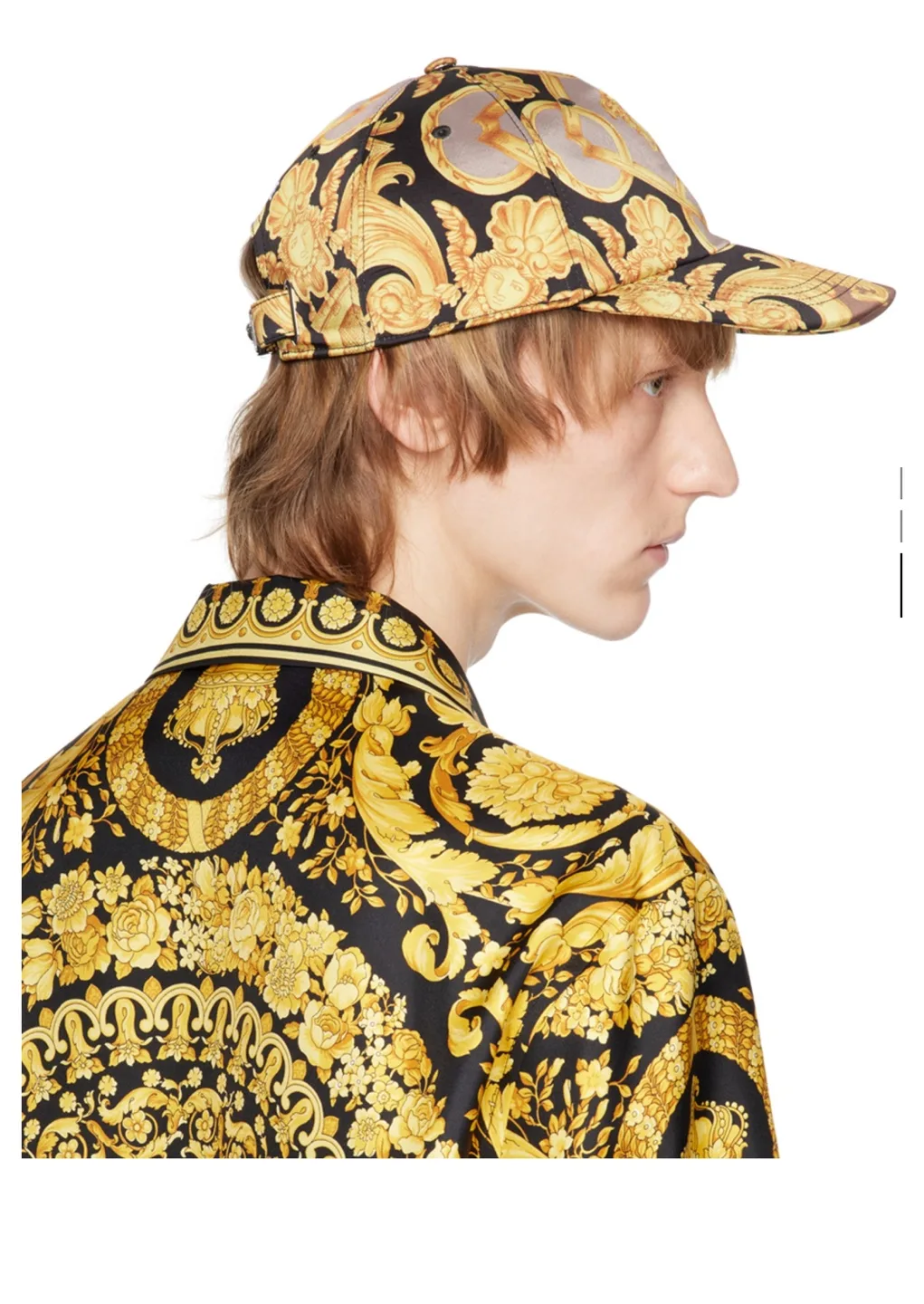 Versace Beige & Black Barocco Cap image indicator(10)