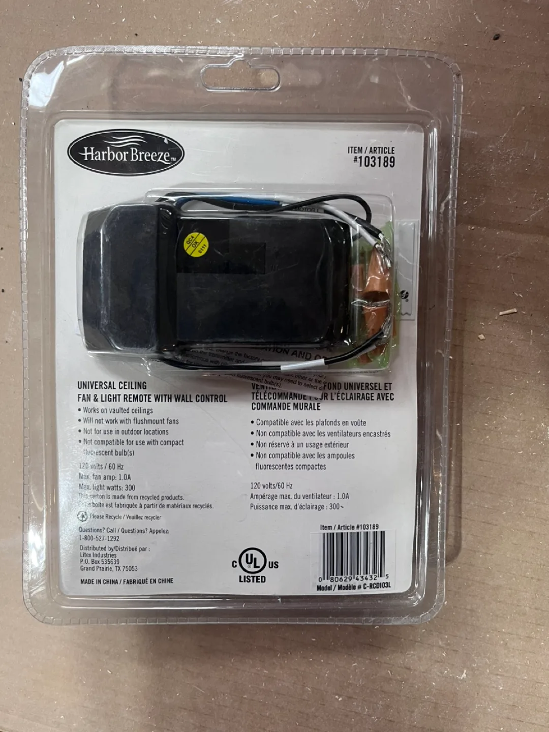 Ceiling Fan & Light Remote Control Kit image indicator(2)