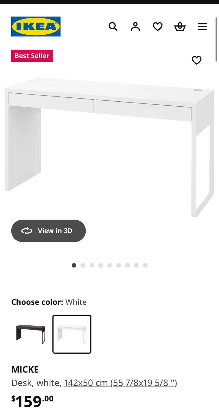 IKEA MICKE Desk - White
