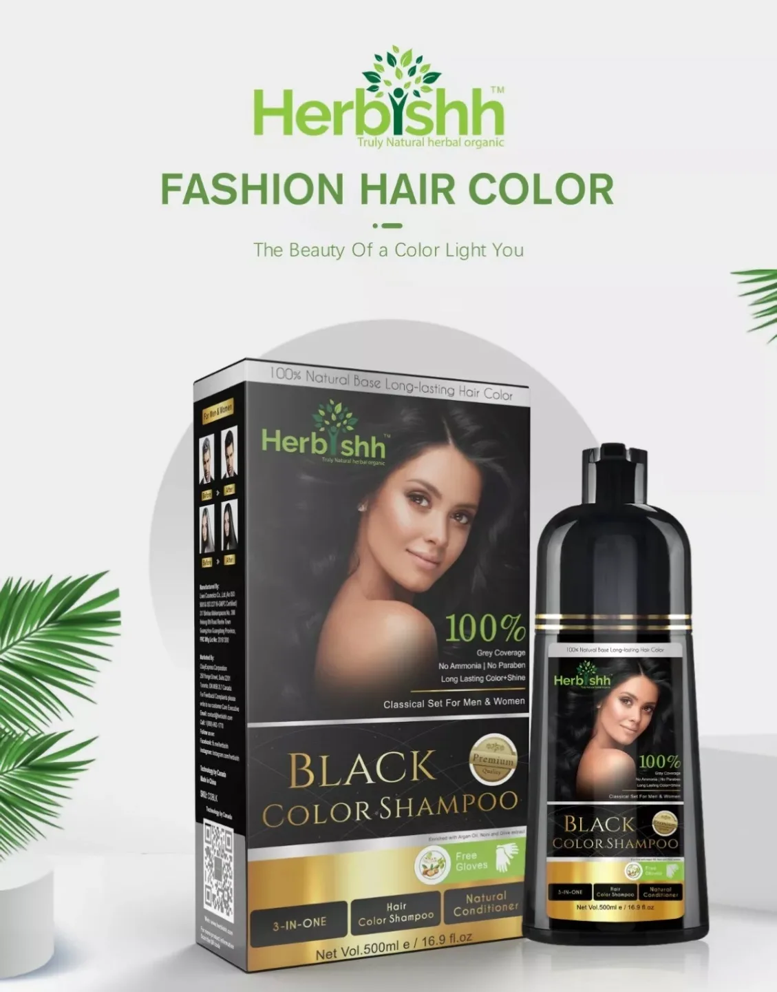 NEW Herbishh Black Color Shampoo - 500ml image indicator(3)