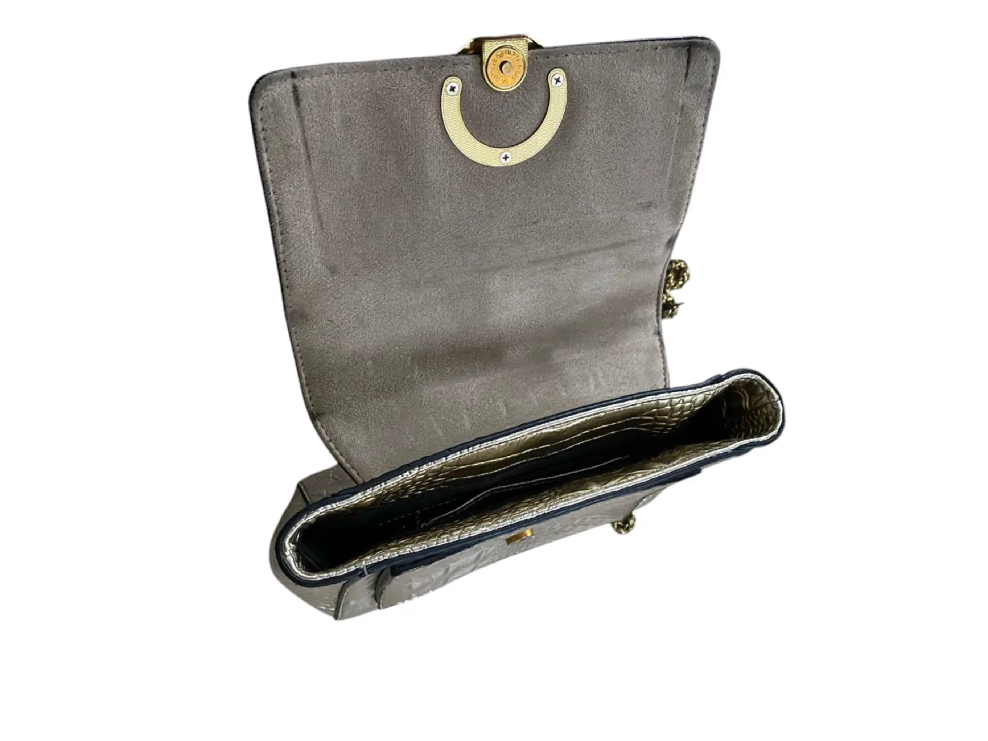 Celine Dion Collection Silver/Gold Crossbody HandBag Purse image indicator(5)