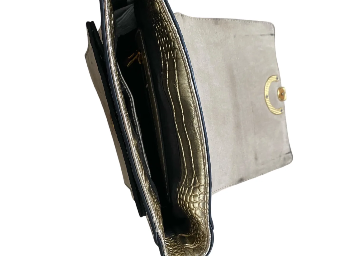 Celine Dion Collection Silver/Gold Crossbody HandBag Purse image indicator(6)