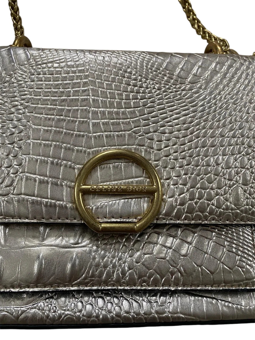 Celine Dion Collection Silver/Gold Crossbody HandBag Purse image indicator(4)