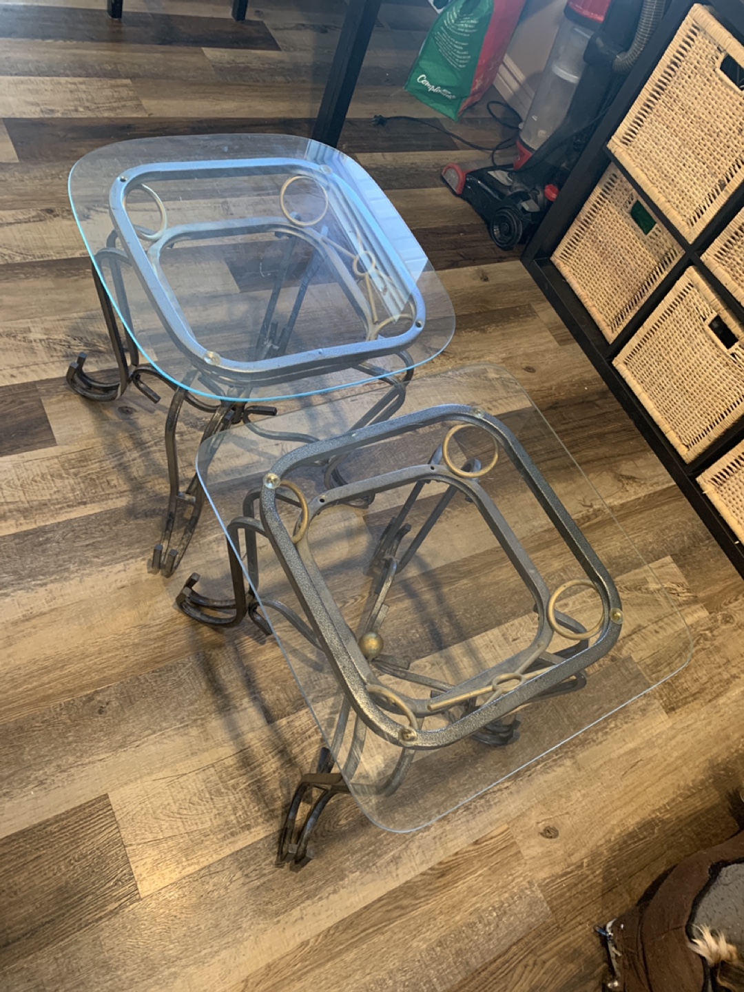 Set of Two Glass Accent Tables