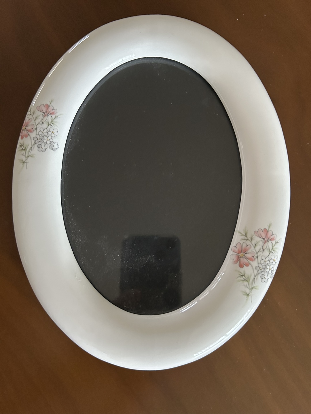 Oval Ceramic Picture Frame with Floral Design - photo 2