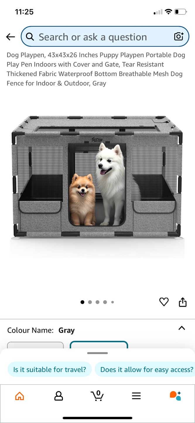 Livray Pet Playpen - Gray - Portable Dog Pen - photo 2