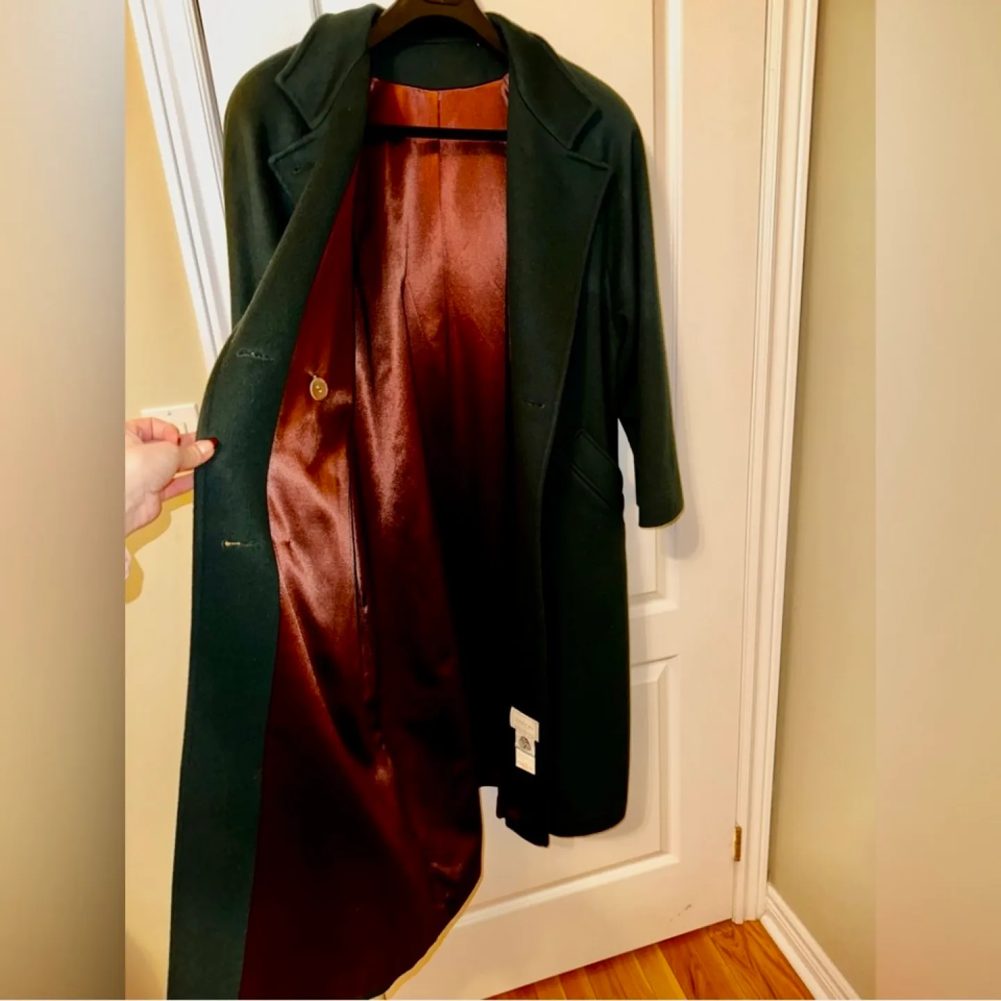 Vintage EATON Classic Pure Virgin Wool Pea Coat - Dark Green image indicator(8)