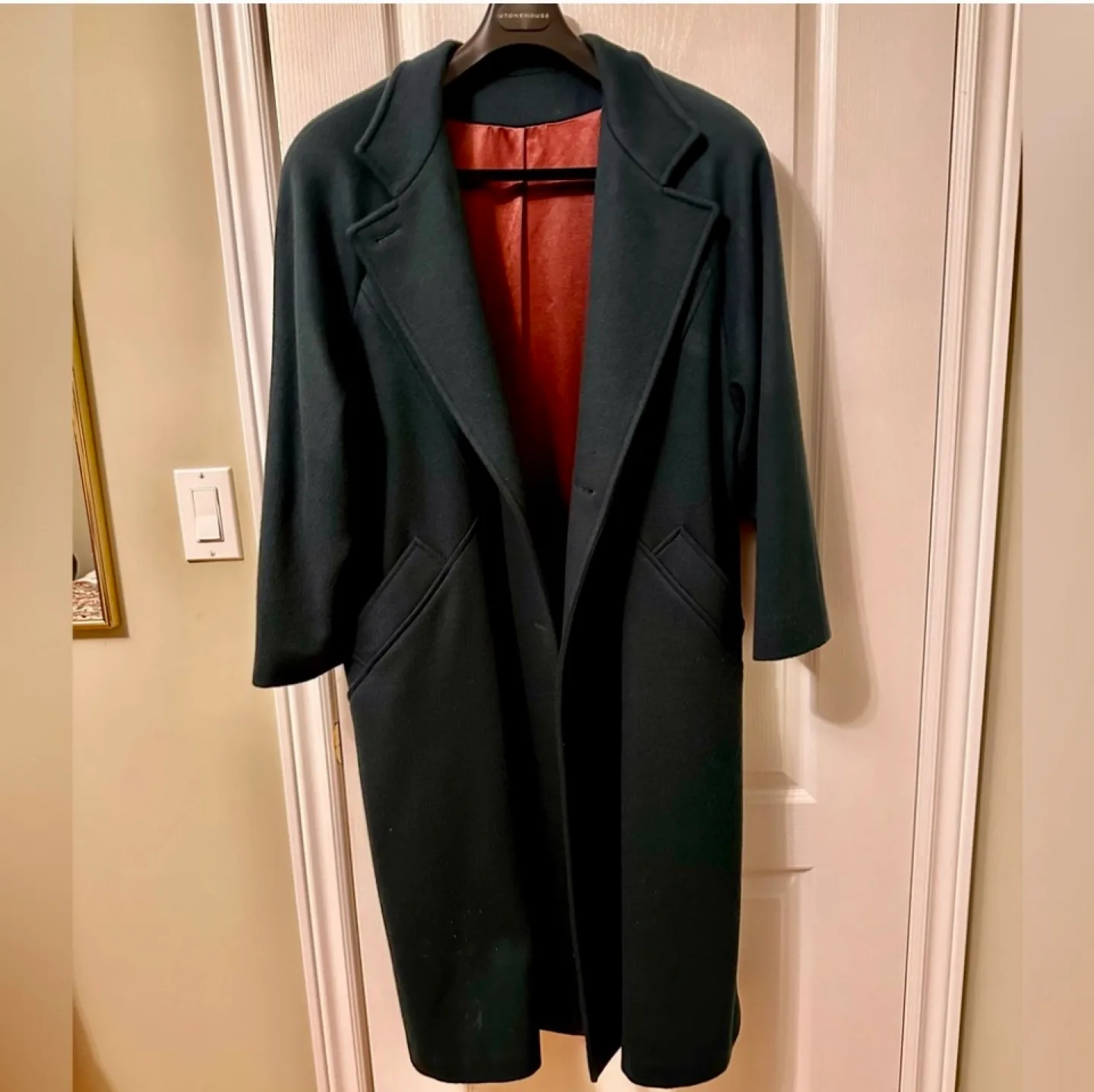 Vintage EATON Classic Pure Virgin Wool Pea Coat - Dark Green image indicator(10)