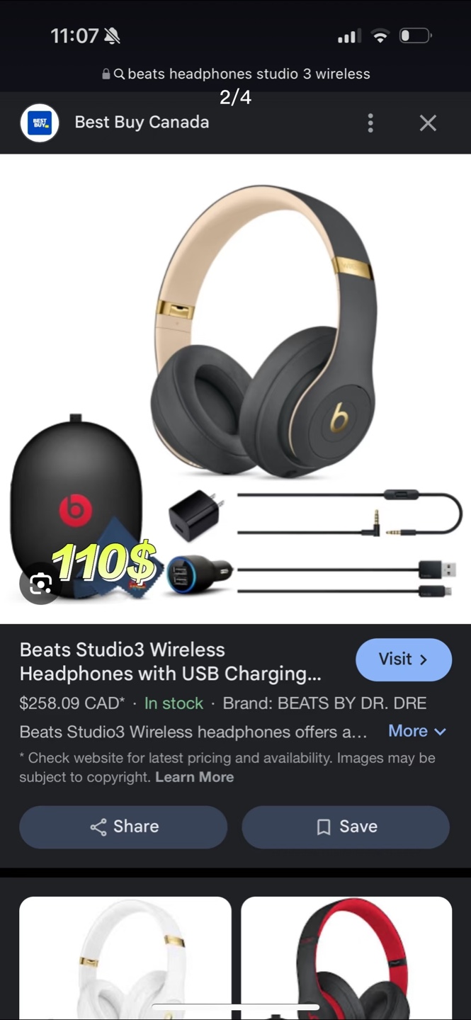 Beats Studio3 Wireless Headphones with USB Charging Case
