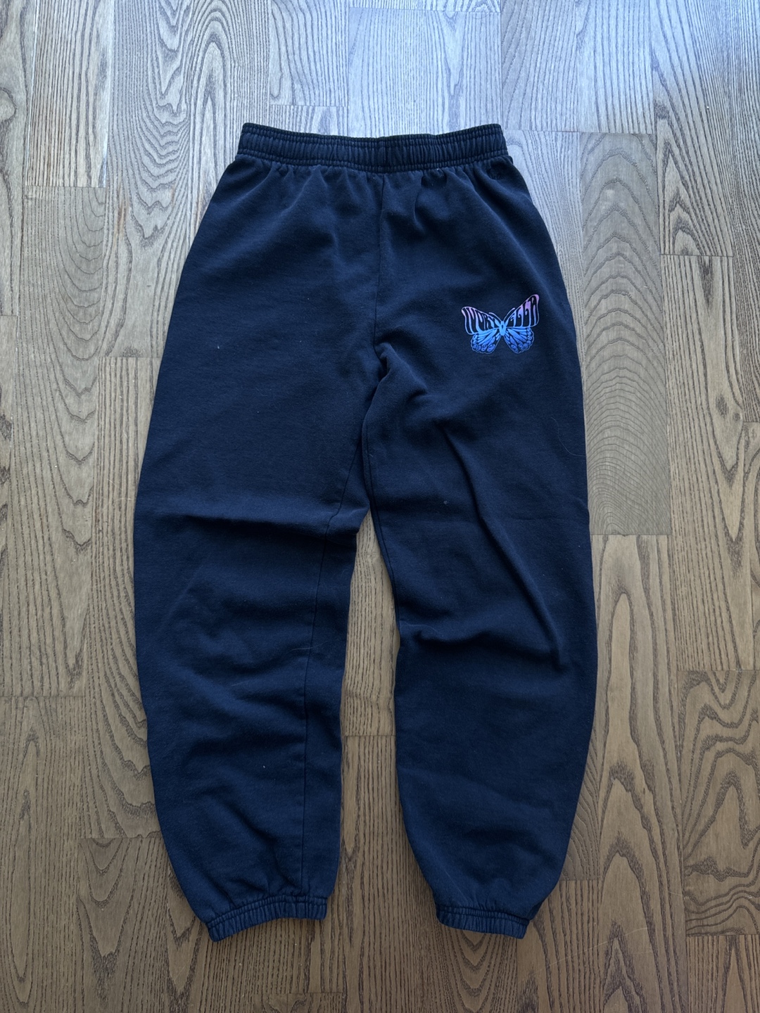 Ivory Ella Black Butterfly Joggers - XS