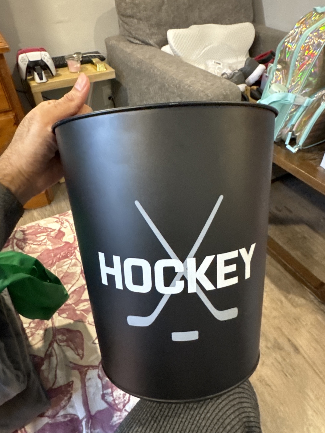 Hockey Themed Trash Can