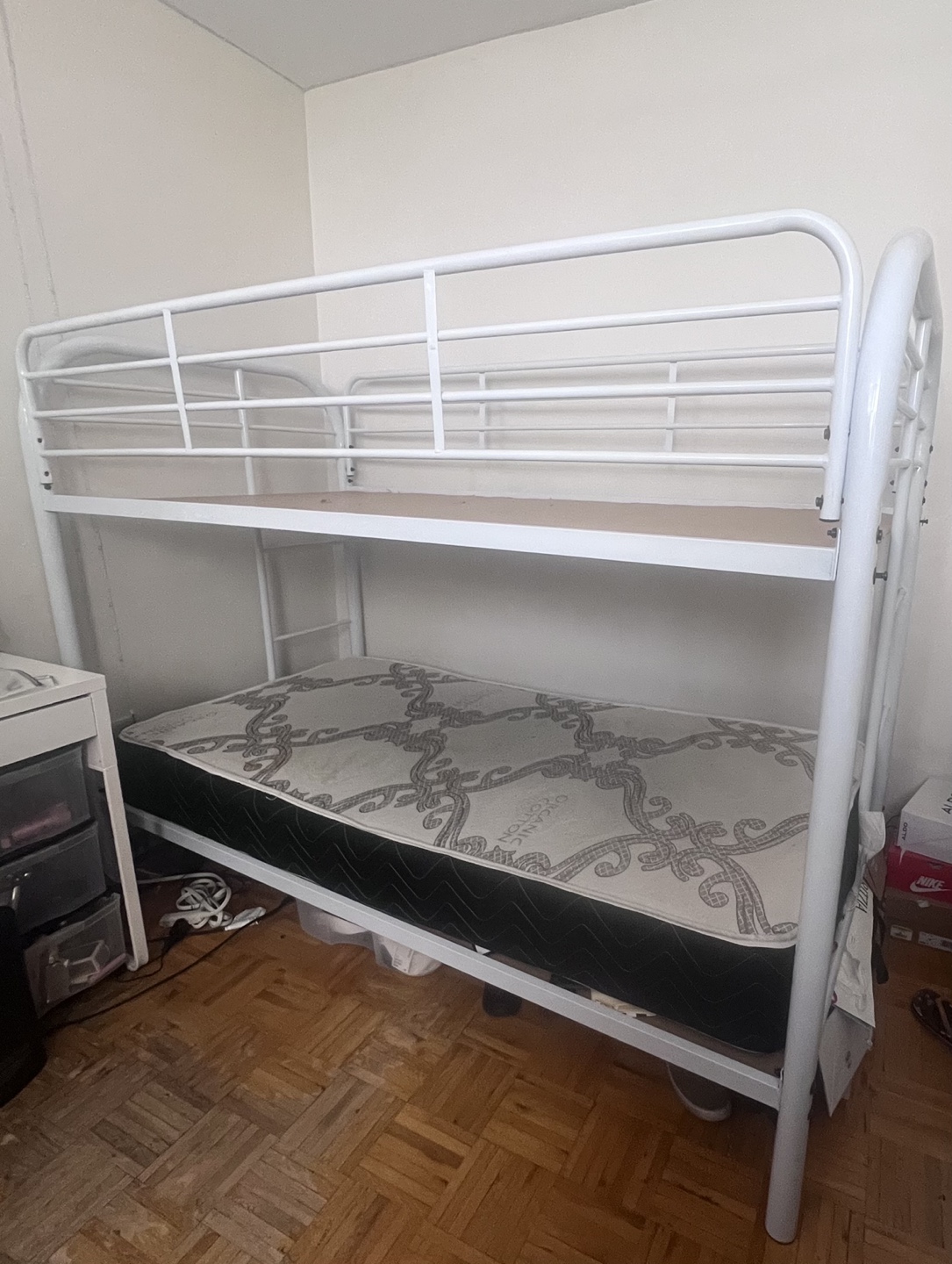White Metal Bunk Bed Frame