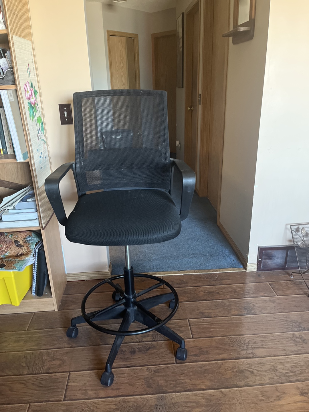 Black Mesh Drafting Chair