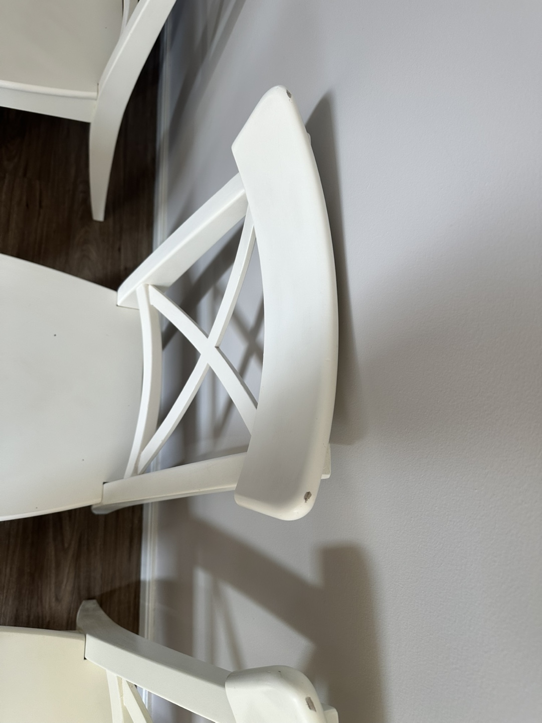 Set of Four IKEA INGOLF White Dining Chairs - photo 5