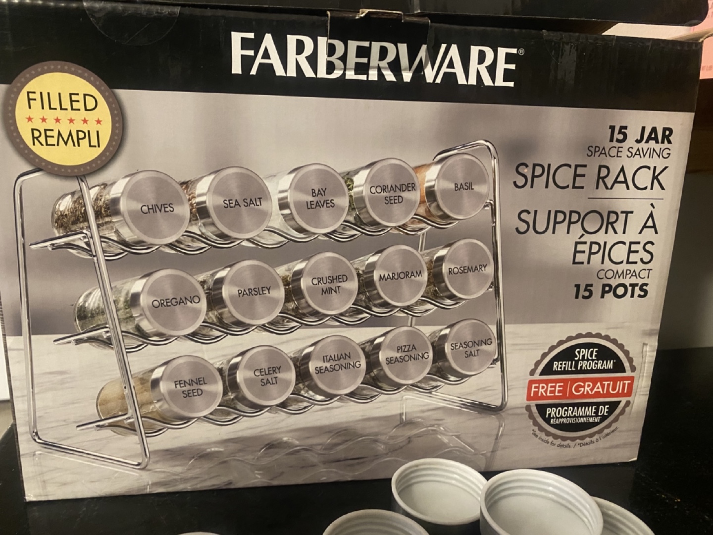 Farberware 15 Jar Spice Rack with Jars and Lids