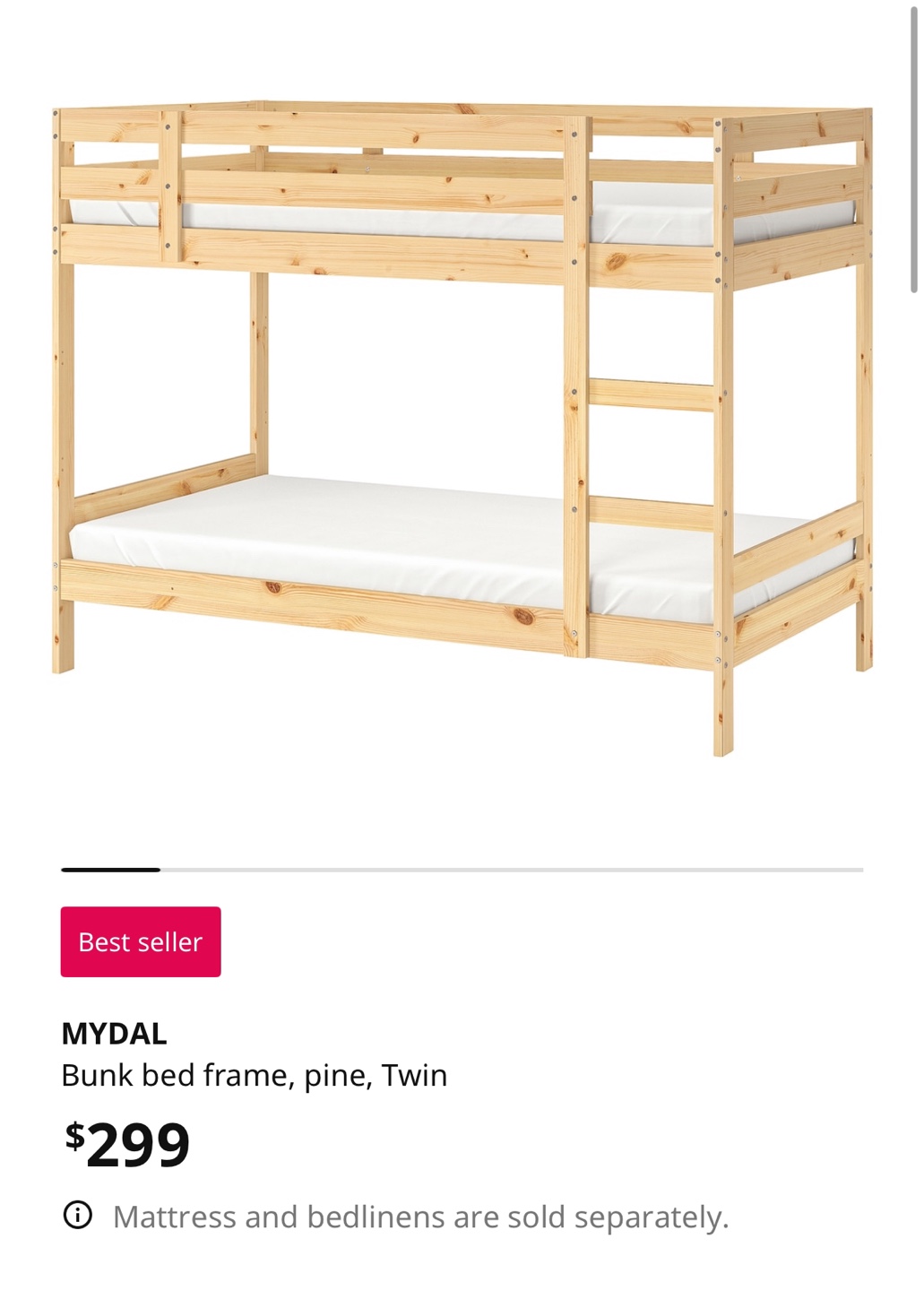 IKEA Bunk Bed and Mattress