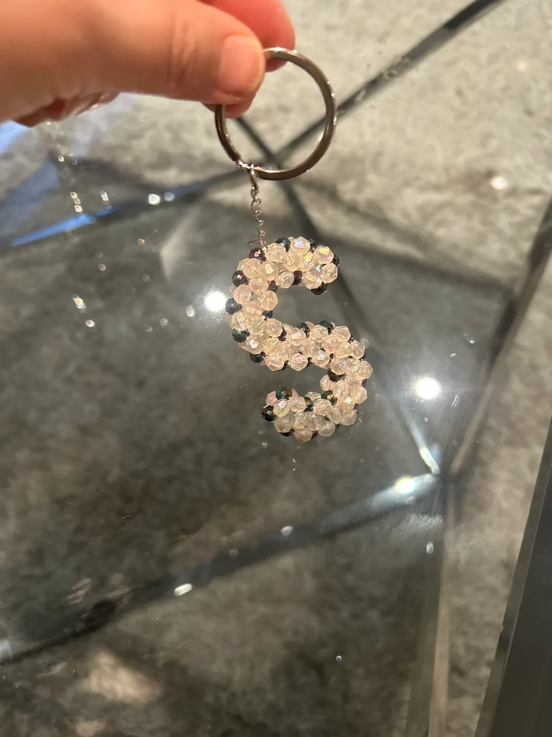 Beaded Letter S Keychain image indicator(2)