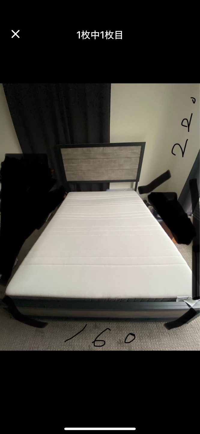 Full-size Bed Frame with Mattress pick up only tomorrow