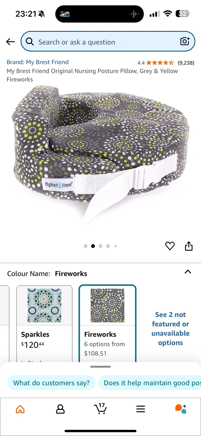 My Brest Friend Original Nursing Pillow - Fireworks image indicator(2)