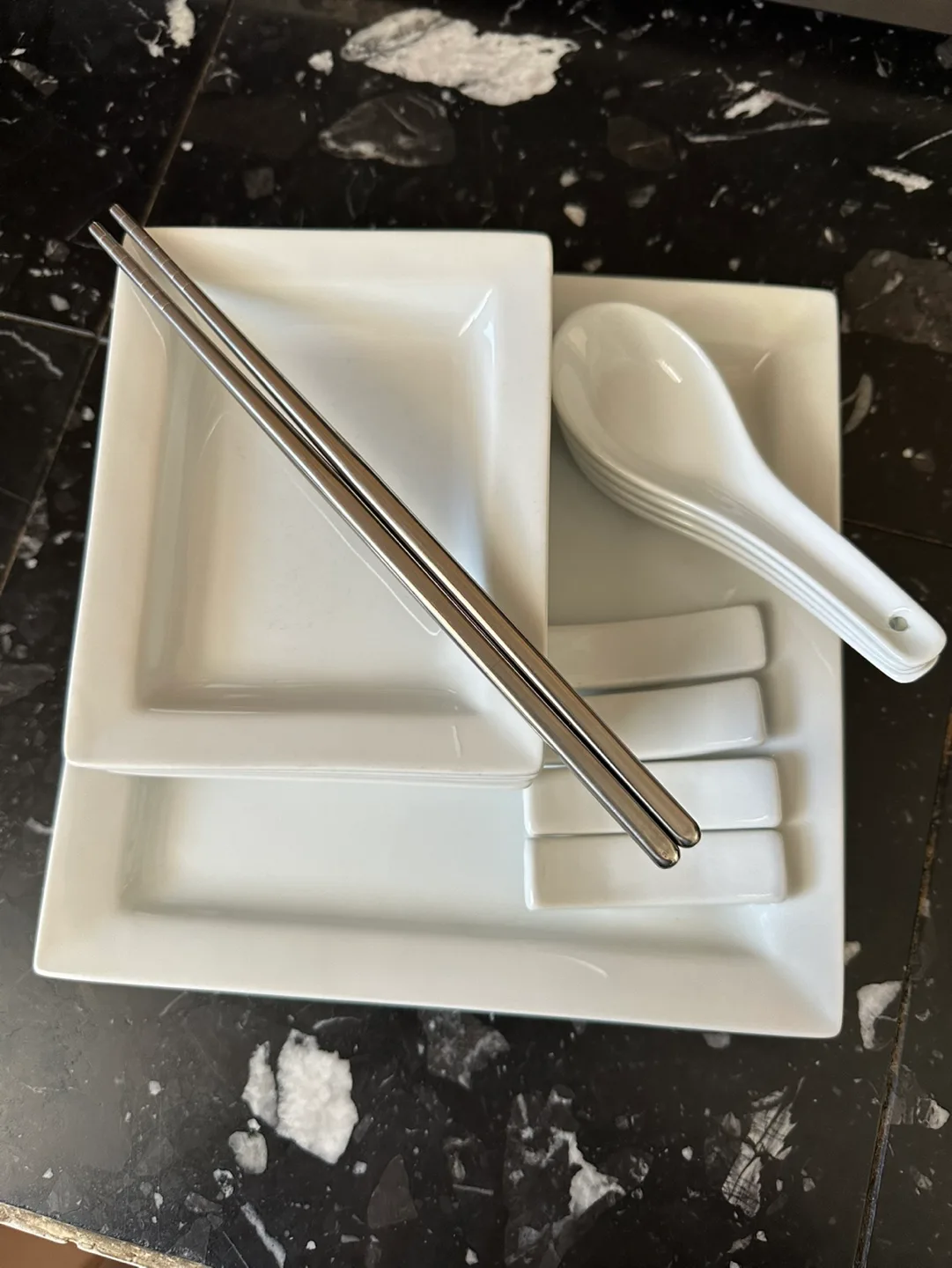 White Porcelain Sushi Set - Plates, Spoons & Trays image indicator(4)