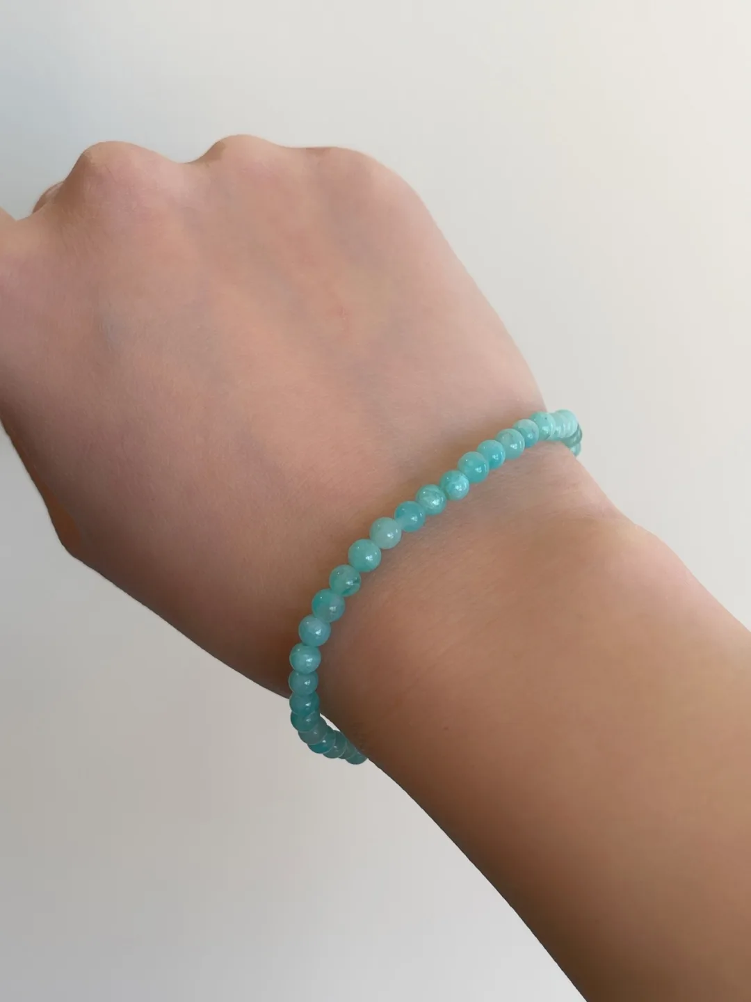 Gemstone Amazonite Beaded Bracelet 4mm image indicator(5)